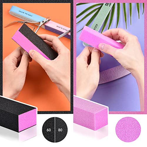 TsMADDTs Manicure Tools Kit Nail Care Kit with 3 pcs Files, 2 pcs Buffer Blocks, 2 Polishing Buffers, Cuticle Nipper, Pusher and Cuticle Oil