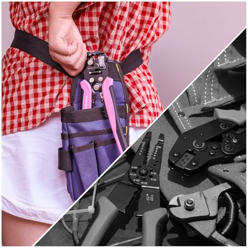 haisstronica 3 in 1 Pink Self-Adjusting Wire Stripper, AWG 24-10 Tool