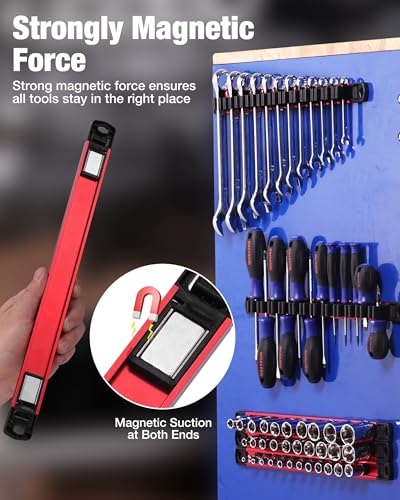 WORKPRO 6-Piece Magnetic Socket and Screwdriver Organizer Set - size: 3pc Socket Rail & 3pc Screwdriver Rail