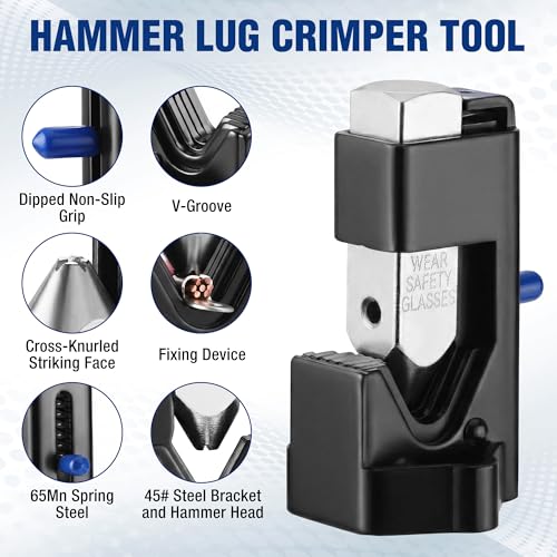 WORKPRO Hammer Lug Crimper Tool for 8 to 3/0 AWG Battery & Welding Cables