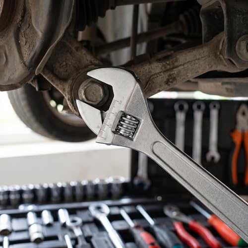 JEUIHAU 6 8 10 12 15 In Adjustable Wrench Set, SAE and Metric Scale