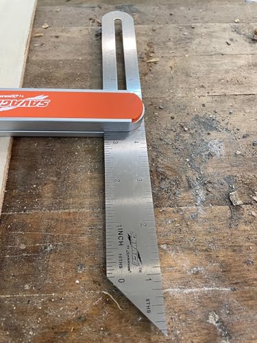 Swanson 9” Sliding T-Bevel Angle Layout Gauge Tool, Stainless Steel Blade - size: 9", style: T- Bevel with Metal Knob Squares
