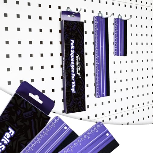 NEWISHTOOL 2 PCS Felt Squeegee for Vinyl, Purple Ruler Scraper, Two-Length