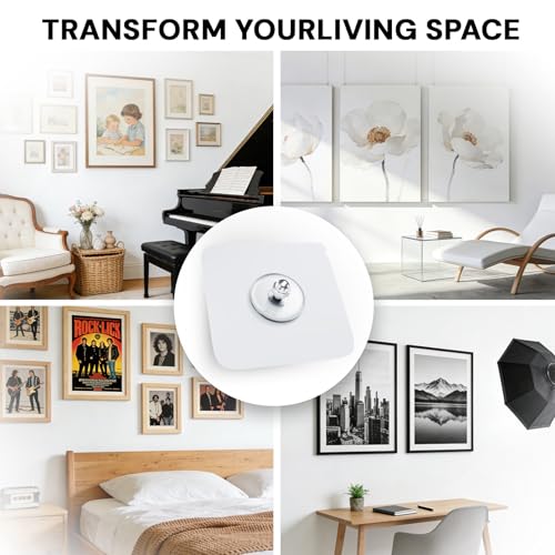 25 Pcs Picture Hangers without Nails, 20 Ibs Load Heavy Duty Self Picture Hanging Hooks for Hanging, Waterproof Adhesive Picture Hooks for Bathroom Kitchen, Transparent Sticky Hooks for Frames - size: 8mm