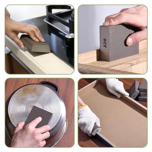 Bates- Sanding Sponge, 8 pcs, 220 Grit, Washable and Reusable, Sandpaper Block, Sanding Blocks for Wood, Sanding Pad, Drywall Sanding Block, Drywall Sanding Sponge (Pack of 2) - size: 16 Pack, 220 Grit