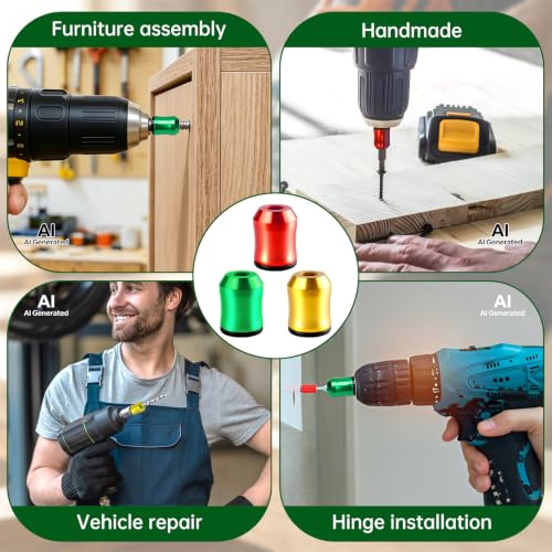 3Pcs Magnetic Drill Bit Holder,Strong Magnetic Screw Holder-(3 colors)