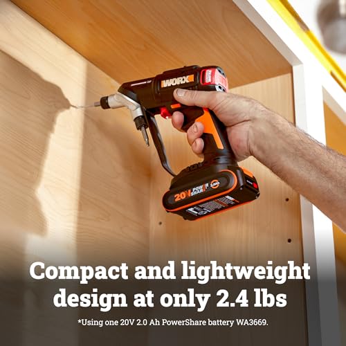 WORX Cordless Drill Driver, 20V Brushless, SwitchDriver 2-in-1, WX177L.2 - style: 20V SwitchDriver Drill 2.0(Battery & Charger & Accessory Included)