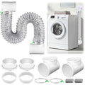 4 Inch Silver Dryer Vent Hose for Tight Space Includes 2 90-degree Dryer Vent Elbow and 1 Dryer Vents Duct, Flexible Dryer Hose Vent Kit-Space Saving, Indoor Dryers Vents Connector, Easy installation