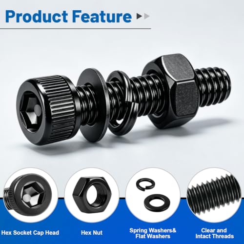 960Pcs M3 Hex Socket Bolts & Nut Kit 12.9 Steel for 3D Printer RC Car - size: G12.9 M3 960PCS