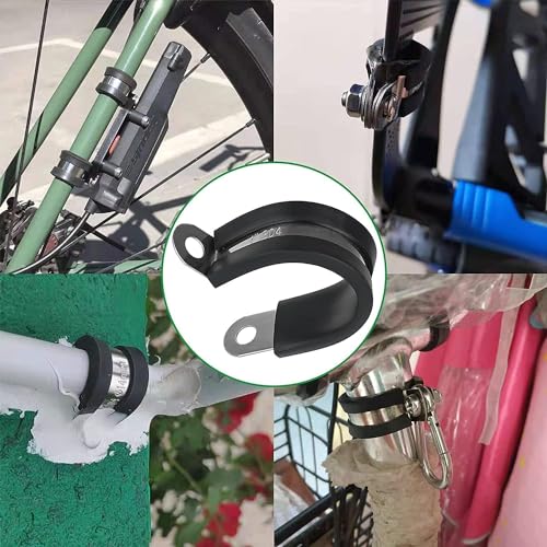 OURU 30PCS Cable Clamps Assortment Kit,Rubber Coated, 1/8"-3/4" 7 Sizes - size: 30pcs - 1/8", 3/16", 1/4", 5/16", 3/8", 1/2", 3/4"