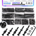 mxuteuk 220PCS M4 Screws Assortment Set,M4 x 30/35/40/45/50mm Hex Socket Head Cap Screws Bolts Nuts Kit,12.9 Grade Alloy Steel M4 Bolts with Hex Wrench - size: 220PCS M4 x 30/35/40/45/50mm
