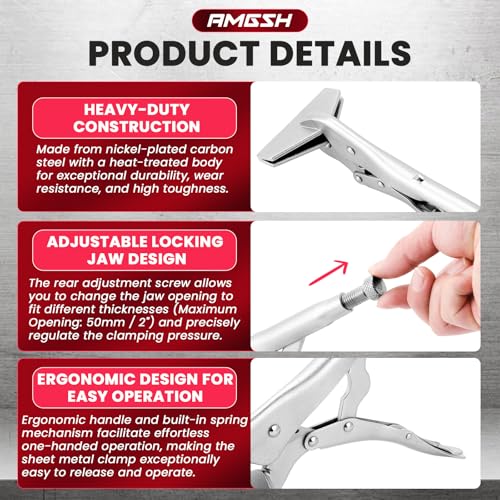 10 Inch Locking Sheet Metal Clamp (1 Pack) - size: 1 Pack