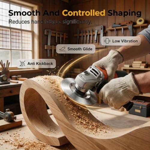 3pcs Angle Grinder Polishing Pad, Wood Carving Disc Set, Tungsten Carbide Grinding Wheel Wood Carving for 4" & 4-1/2" Grinders, Woodworking Attachment for Cutting, Shaping, Sanding