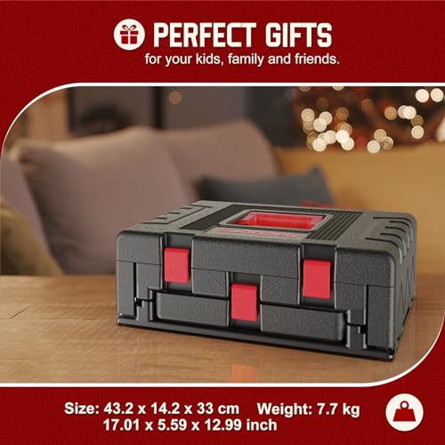 Sundpey 379 Pcs Portable Complete Home and Auto Tool Kit with Drawer Red - color: Red