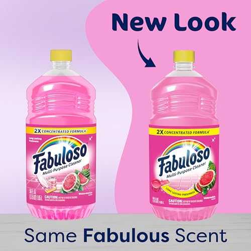 Fabuloso Multi-Purpose Cleaner and Floor Cleaner, 2X Concentrated Formula, Long-Lasting Freshness, Watermelon Scent, 56 fluid ounces - size: 56 Fl Oz (Pack of 1)