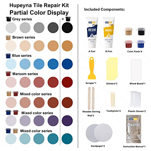 Hupeyna Tub, Tile and Shower Repair Kit (Color Match), Porcelain Repair Kit