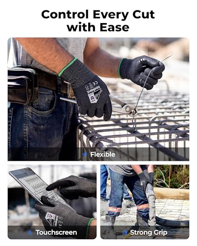 toolant A6/A9 ANSI & EN388 Certified Metal Q ComfyCut Cut Resistant Gloves - color: Black, size: Medium