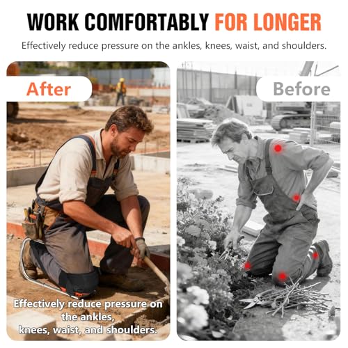 Professional Knee Pads for Men and Women,Construction Knee Pads for Work with Heavy Duty Thick Foam and Gel Cushioning for Gardening,Farms,Tiling Flooring and Cleaning ,Knee Protection, Ankle Support - style: Two Knee Pad