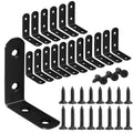 L Brackets, 2 inch Angle Corner Braces with Screws for Wood Furniture - style: 2inch L Shape Black 18pcs