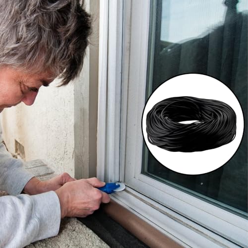 Screen Spline Window 250ft Black Rubber Retainer Spline (0.125 Inch) - size: 0.125 Inch