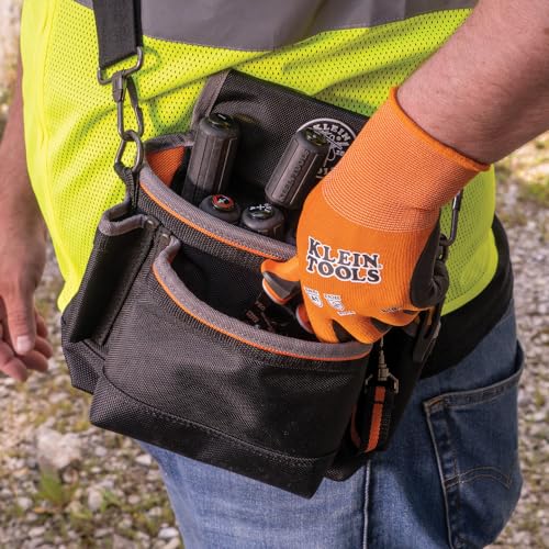 Klein Tools 60673 Work Gloves, Knit Dipped Cut Resistant ANSI A1 Nitrile Coated Gloves, Nylon-Spandex, Touchscreen Capable, X-Large, 1-Pair - size: X-Large, style: 1-pair Pack