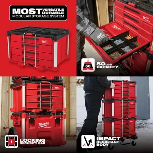 Milwaukee Packout 4 Drawer Tool Organizer Box - 48-22-8444