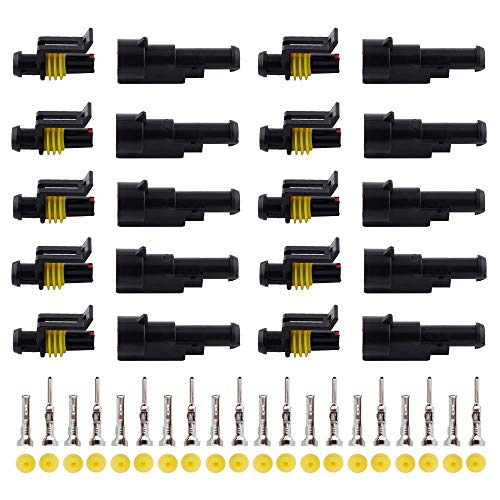 MUYI 10 Kits 1 Pin Way Electrical Connectors for 20-16 AWG Wire Cable 10A - style: 1pin connector(10 sets)