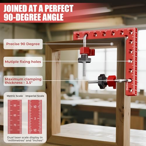 WenCrew Corner Clamps for Woodworking 4pcs 5.5" 90 Degree Clamp with Box