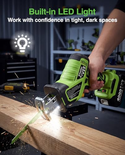 TaskStar Cordless Reciprocating Saw Kit, 3500 RPM Brushless Motor
