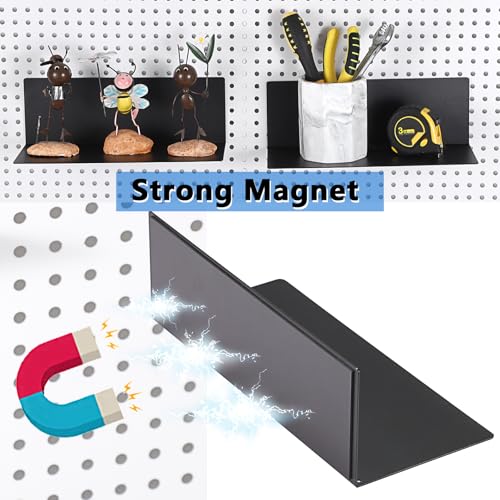 Kokone 6 Pack Magnetic Pegboard Shelves for Storing/Displaying, 10x4.3 in - color: Without Edges