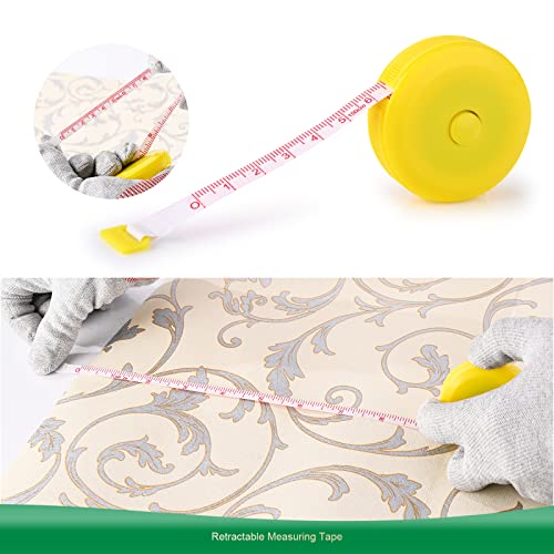 FOSHIO Wallpaper Kit, Including Wallpaper Smoothing Tool, Card Squeegee, Seam Roller, Wrapping Paper Cutter Exacto Knife, Mesureing Tape, Wallpaper Tools for Peel and Stick Window Film Application Kit - color: 04 Wallpaper Kit
