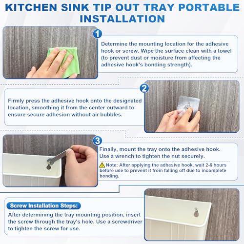 11" Tip-Out Plastic Sink Trays + Steel LD-0220-50SC Soft Close Pivot Hinges