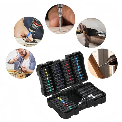 NAWIN Impact Driver Bit Set,45 Piece Screwdriver Bit Set,Impact Tough Screwdriving Bit Set (Black) - style: 45-Pc. Set