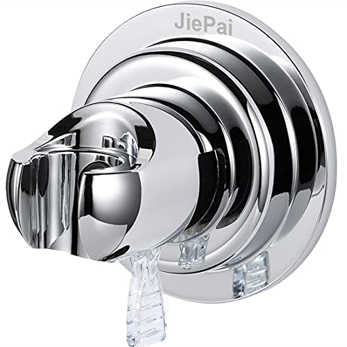 JiePai Suction Cup Shower Head Holder for Handheld Shower,Chrome | Suction cup holder,No-drill wall mount,fits 3/4 handheld,Works on tile glass metal,Removable,For bathroom/RV - color: Holder-Chrome
