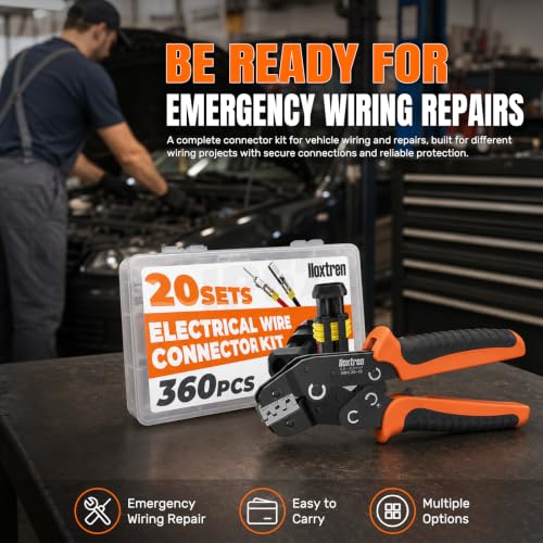 360PCS Waterproof Electrical Connectors with Ratcheting Crimper - size: 360