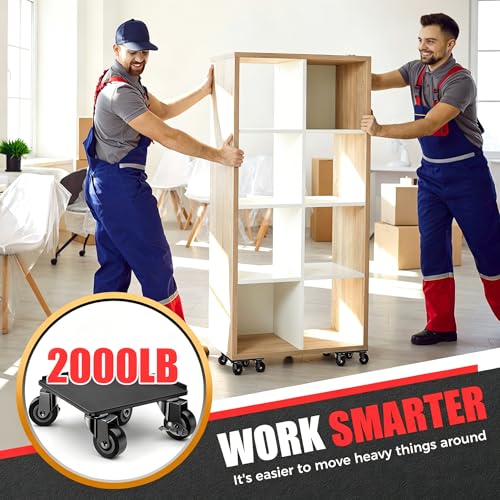 Kavlium Heavy Duty Furniture Dolly,5-Wheel Furniture Movers,6.3 Inch - color: Black, size: 6.3in