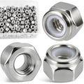 180 Pcs 1/4" Lock nut, 304 Stainless Steel Hex Nylon Insert Locknuts, 1/4-20 Inch Lock Nuts Coarse Thread SS Self-Locking Hardware Assortment Kit, SAE Locknut Set for Industrial & DIY Fastening - size: SS 1/4"-20 180PCS Nut