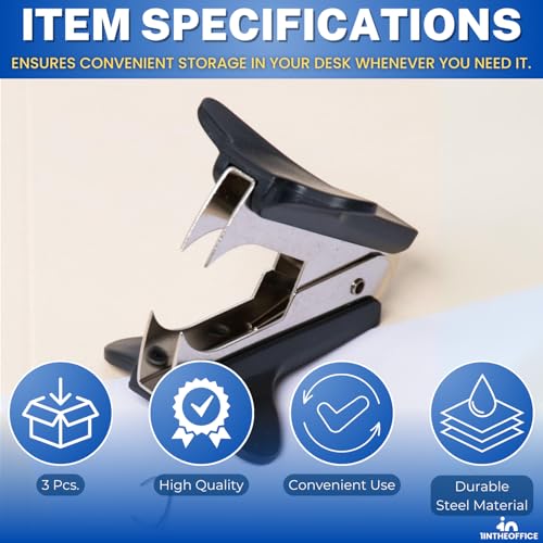 1InTheOffice Claw Staple Remover, 3 Pack "