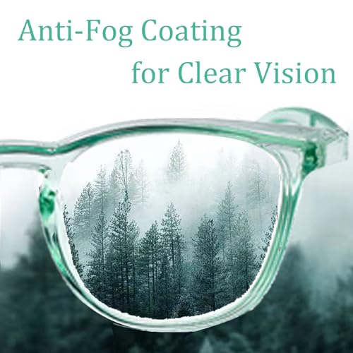 Safety Glasses for Men Women, Anti Fog Safety Goggles Comfortable Blue Light Blocking UV Protective Adult Nurse - color: Green 1pack
