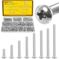 115PCS #8-32 Phillips Pan Head Machine Screws Bolts Assortment Kit - size: SS #8 115pcs