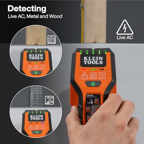 Klein Tools ESF200 Multi-Scan Stud Finder and Wall Scanner with LED Indicators, Fast Auto-Calibration, Detects Wood, Metal, and Live AC, One-Handed Operation, Compact Wall Detector