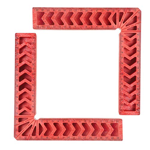 KINJOEK 2 PCS 8 Inch 90 Degree Positioning Squares Corner Clamp Right Angle Clamps Woodworking Clamping Tools for Pictures Frames Boxes Cabinets Drawers, Red - size: 8" 2PCS
