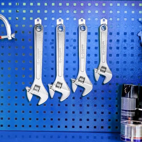 Okllen Set of 4 Adjustable Wrench Set, 6/8/10/12-Inch, Forged Cr-V Steel Crescent Wrench with Metric Scales, Heat Treated & Chrome Plated