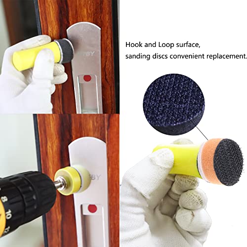160Pcs 1inch Sanding Discs Hook and Loop 60 to 10000 Wet Dry Sandpaper with 1/8" Shank Backing Pad,Hand Sanding Block,Sponges Polishing Pads and Interface Pad for Drill Grinder Rotary Tools Attachment - style: 1inch-165pcs