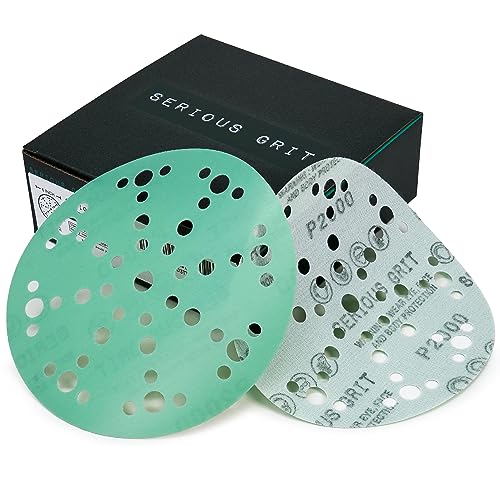 Serious Grit - 6-Inch 49-Hole P2000 Grit Sanding Discs - 50 Pack Box - size: 2000 Grit