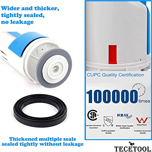 Toilet Flush Valve Replacement Kit 2 Inch Universal Water-Saving Toilet Repair Kit with Gasket and Bolts for Two Piece Dual Flush Valve White