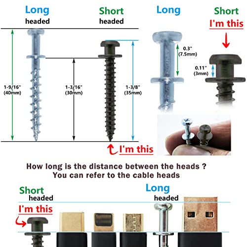 laffeya Picture Hangers, Double Headed Bear Claw Screws for Drywall, 40pack - style: Black Short