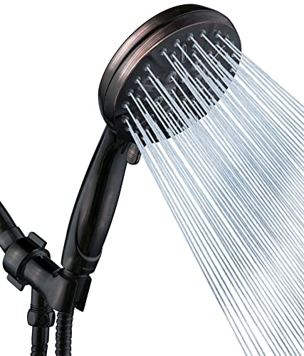 ORB High Pressure Shower Head with Handheld - Multifunctional High Flow Rain Showerhead with Extra 60" Long Hose and Adjustable Overhead Holder - Es la mejor regaderas para ducha (Oil Rubbed Bronze) - color: Oil Rubbed Bronze, style: 5 Modes