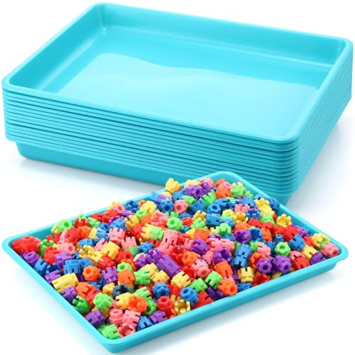 Maitys 15 Pack Plastic Art Trays 12 x 16 Inch Sensory Trays, Mint Green - color: Mint Green