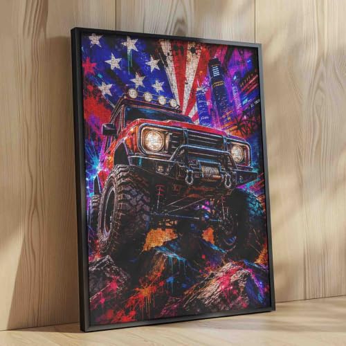 Heavy Truck Graffiti Neon Street Flag 1000 Pieces Puzzles for Adults - color: Sports 02